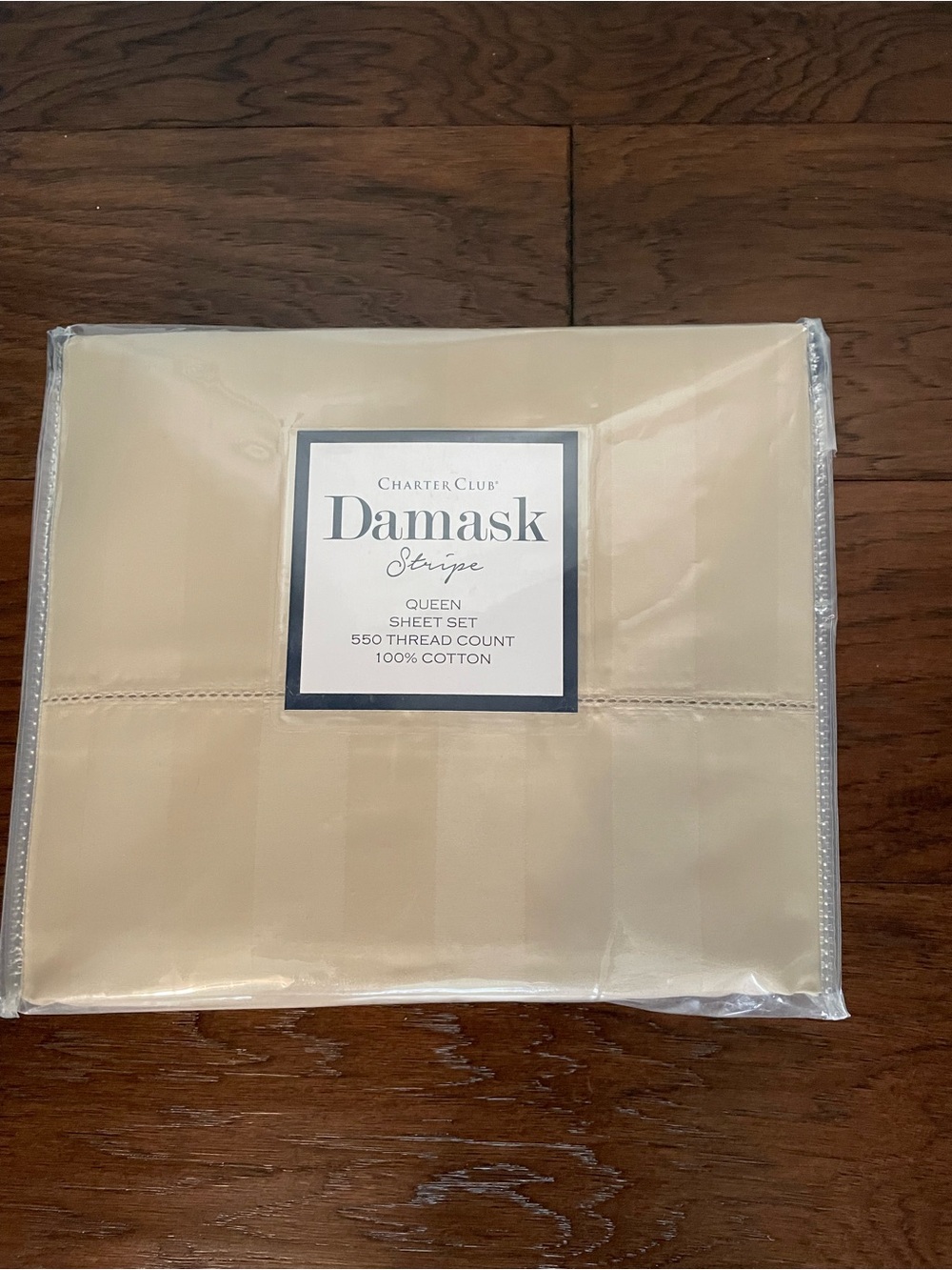 Charter Club Damask Stripe Queen Sheet Set in Beige